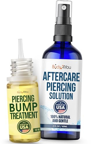 BodyJ4You Sterile Saline Piercing Aftercare Spray Kit - Keloid Bump Drops