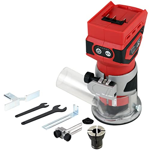 Excel 18V Cordless Router Trimmer (Battery & Charger Not Included) - Chuck Capacity 6mm - Speed 12000-30000 RPM - Brushes Motor - Shaft Lock