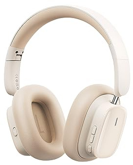 Baseus Cuffie Bluetooth Over Ear con Cancellazione Rumore Attiva, 100 Ore di Riproduzione, Audio Hi-Res LHDC, Riduce i Rumori Fino al 95%, Suono Spaziale, Microfoni ENC, Bassa Latenza di 0,038s