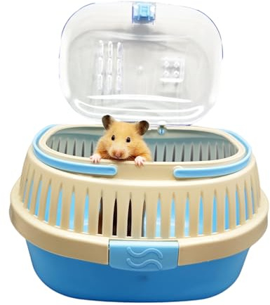 CUTENNIOU Hamster Carrier Guinea Pig Carrier 13 X 11 X 8 In Portable Hamster Travel Cage with Ventilation Holes Outdoor Small Animal Carrier for Rat Gerbils Rabbit Hedgehog Squirrel Mouse Sugar Glider