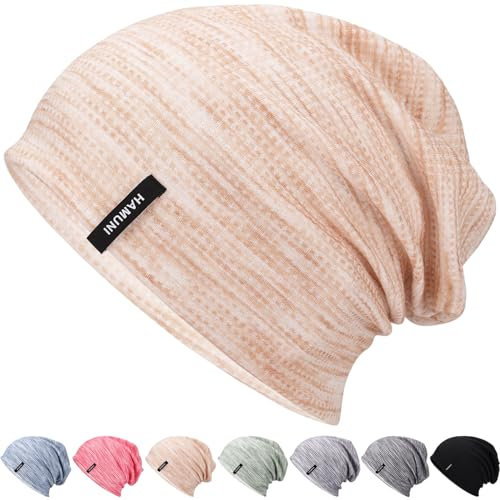 HAMUNI Mütze Herren Slouch Beanie Mütze Damen Leicht Winddichte Dünne Mütze Weiche Atmungsaktiv Longbeanie Ideal für Frühling Herbst und Winter
