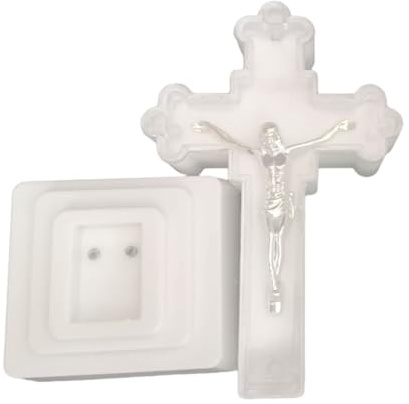 BFLKY Crocifisso a batteria con decorazione a LED a forma di croce illuminata per decorazione religiosa cristiana di Pasqua