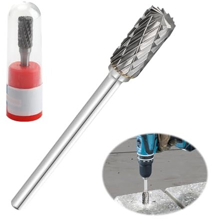 1/4 Shank Tungsten Carbide Die Grinder Bits, Double-Cut Rotary Burr Drill Bit for Metal Wood Plastic Steel and Engraving, 10mm Diameter High-Speed Rotary File Tool for Polishing and Carving