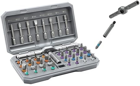 Set di cacciaviti magnetici 42 in 1, set di cacciaviti a cricchetto, 40 punte, impugnatura a T, set di attrezzi per mobili, biciclette, computer, elettronica