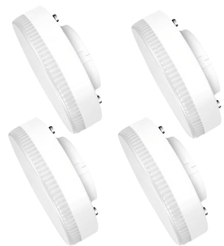 Pretify 4 lampadine GX53 LED 9 W bianco caldo 3000 K, 800 LM AC 220-240 V, equivalenti a 71 W alogena, faretto LED da incasso per cucina, armadi, vetrine, non dimmerabile, facile da installare