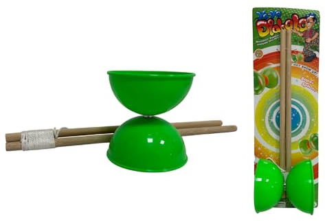 Generico Juego Diábolo para niños, adolescentes y adultos, juego diábolo malabares con baquetas de madera, 30 cm, juego de malablo con palillos, colores surtidos color aleatorio