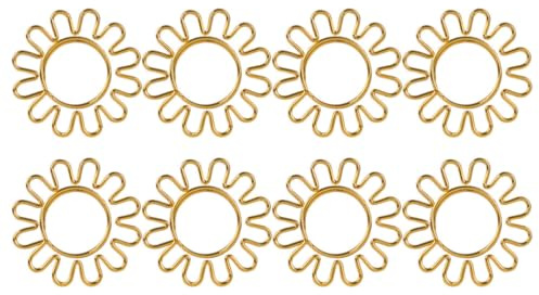 Homoyoyo 8 Pièces Set de Trombones en Métal Forme Tournesol Doré Fonction Marquage Calendrier et Signet, pour Bureau et Carnet
