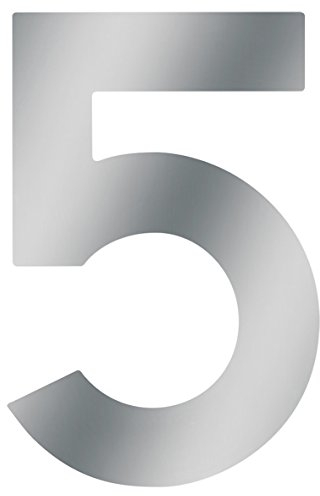 Metafranc Hausnummer 5 - Edelstahl - 120 mm - 3D Design - Gute Lesbarkeit - Individuelle Kombinationsmöglichkeiten / Beschriftung / Kennzeichnung / Ziffer / Haustür / Hauswand / Gartentor / 424047