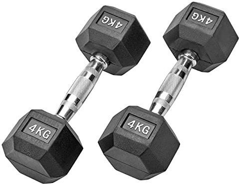 Bad Company I hantlar gummerade för aerobics, gymnastik och fitness 8 kg (2 x 4,0)