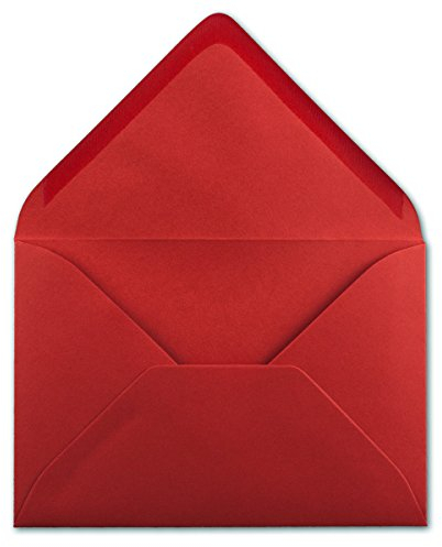 25 DIN B6 Briefumschläge Rosenrot - 12,5 x 17,5 cm - 80 g/m² Nassklebung Post-Umschläge ohne Fenster für Einladungen - Serie Colours-4-you