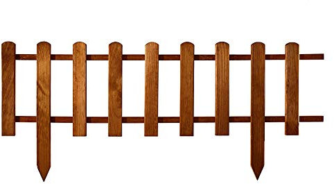 Valla de madera impregnada impermeable, valla de jardín delantero, minivalla de jardín, valla decorativa (94 x 20 cm, marrón)