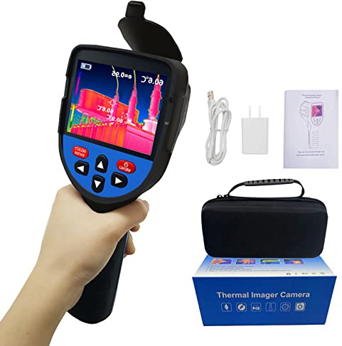 XEAST Wärmebildkamera 160 x 120 IR Auflösung, Professionelle Infrarotkamera mit Echtzeit-Wärmebild, Temperaturmessbereich -20℃ bis 450℃ 3.5 Zoll LCD Bildschirm wärmebildkameras