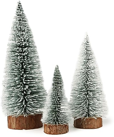 3Pz Mini Albero di Natale Innevato Albero di Natale da Tavolo Piccolo Alberelli Natalizi Decorativi Decorazioni Natalizie da Tavolo Centrotavola Natale Addobbi Natalizi Casa Fai da Te (B)