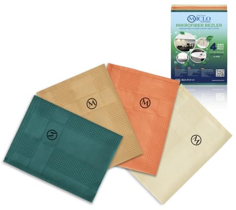 Microfibre Premium Cleaning Cloth Set of 4 - Magic Cloth | All Purpose, Absorbent Washcloth | Microfiber for Window, Kitchen, Bathroom | Lint-Free, Scratch-Free Glass Cloth |16''x24''| Emerald Series