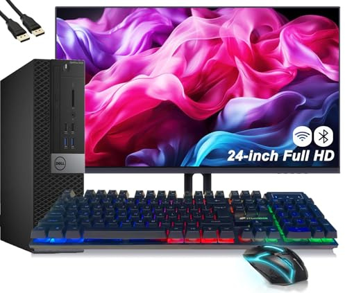 Dell OptiPlex 5040 SFF Desktop Computer PC Bundle Setup with New 23.8 FHD Monitor, Inter Core i5-6600 3.3GHz, 8GB RAM, 256GB SSD, Keyboard & Mouse, Wi-Fi, Bluetooth, Windows 11 Pro (Renewed)