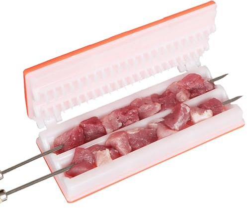 Herramienta de pincho de carne, pincho de carne para barbacoa - Caja multifuncional para hacer brochetas de carne, herramienta de barbacoa,Gadget de barbacoa portátil, caja de fabricación d