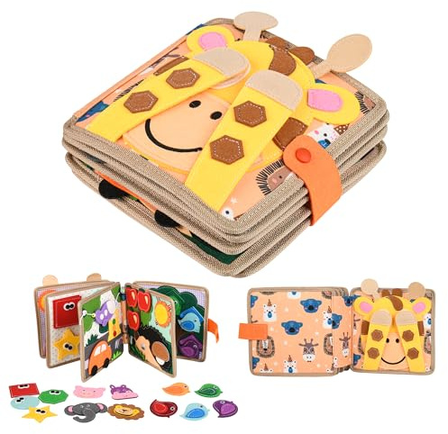 Quiet Book per 2 anni, libro silenzioso in feltro morbido, abilità motorie, Busy Board Montessori, giocattolo da 2 a 6 anni, regalo per ragazzi e ragazze
