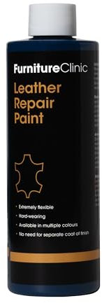 Furniture Clinic Leather Repair Paint & Dye | Self Seal Colourant for Quick and Easy Leather Repair | Suitable for Sofas, Car Seat, Shoes, Handbag, and More - Navy Blue, 250ml
