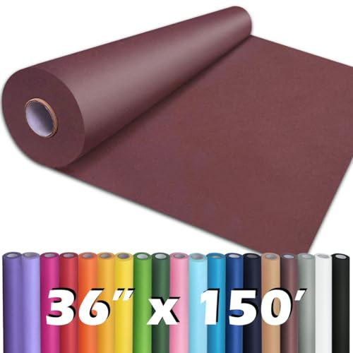 PerkHomy Wine Red Kraft Paper Roll 36 x 1,800 (150') for Gift Wrapping Bouquet Flower Art Painting Craft Writing Packaging Shipping 80GSM 55LB (Wine Red, 36 x 150')