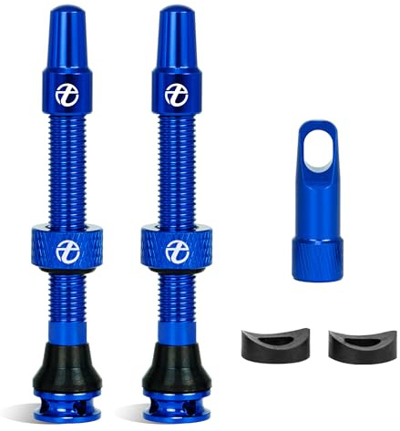 Thinvik Valve Presta Amélioré 48mm pour Pneus Tubeless – Kit Super Léger avec Capuchon et Outil de Démontage (Couleurs et Tailles Variées – Paire) pour Vélo de Course/VTT