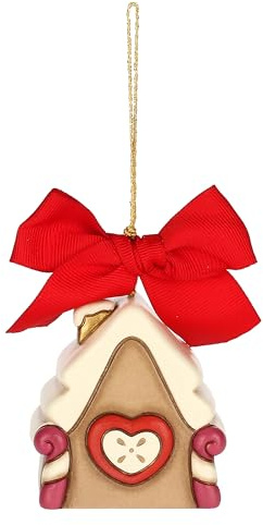 THUN, Addobbo Natalizio Casetta in Ceramica di Alta Qualità, Versione Grande, Collezione Natale, Addobbo Natalizio da Collezione, Idea Regalo per Natale, 5,8 x 4,6 x 6 cm