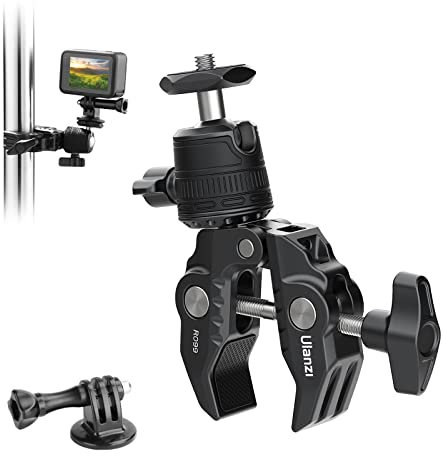ULANZI Trípode con Abrazadera, R099 Mini Magic Arm con Super Clamp, Super Clamp con Brazo de Cabeza esférica de 360° y Tornillo de 1/4 de Pulgada, Soporte de cámara para cámara DSLR, cámara de acción