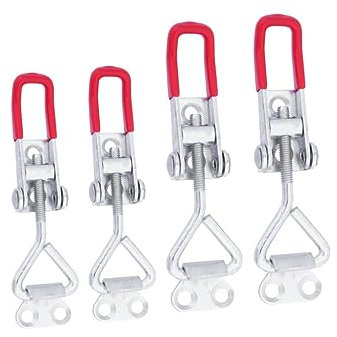 UKCOCO 4pièces Loquet à Bascule Réglable Pour Portes Et Armoires Pince De Verrouillage Acier Avec Poignée Plastique Outil Manuel Pour Coffres Et Boîtes