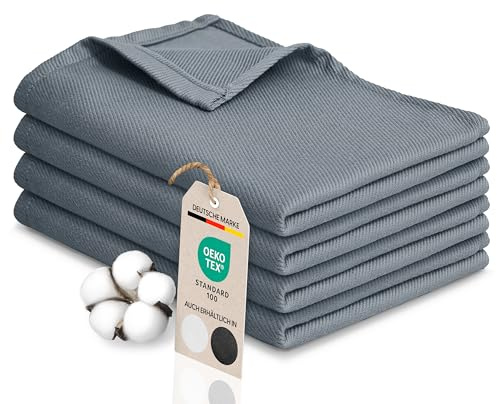 Bellphany Geschirrtücher Baumwolle - Oeko-TEX® 4er Set, grau