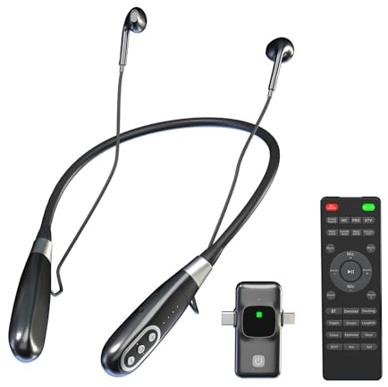 VBESTLIFE Wireless Sound Card Live Streaming Hörlurar, Bärbart Ljudkort Live Sändningshuvudset med Fjärrkontroll för YouTube, Tiktok