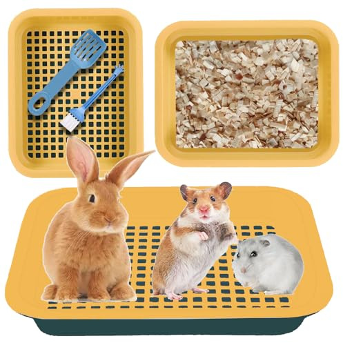 KAKOLOPT Bac à litière pour hamster, chinchilla furet, cochon d'Inde pour cage de sable, salle de bain, literie, pot à litière pour lapin, toilettes pour animaux domestiques, bac à litière pour petits