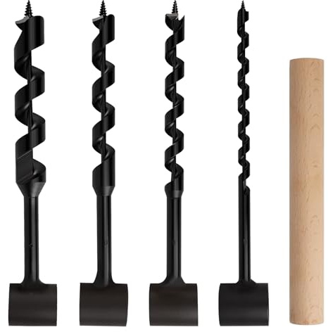 Handborr för utomhusbruk, Bushcraft handborr, 10/16/19/25 mm x 260 mm, bärbar handborr mångsidig överlevnad för bushcrafting, camping, utomhus