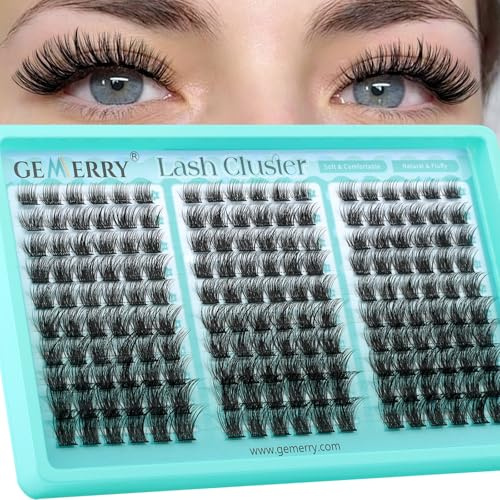 GEMERRY Pestañas Postizas Style-M02 D Curl 8-16mm Mix Cluster Lashes Pestañas Pelo a Pelo para Extensiones de Pestañas