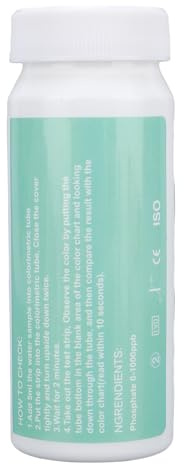 Pongnas PO4-testremsor 50 Count – Snabbt och Noggrant Testkit för Att Dricka i Simbassängsakvarium – Lätt Att Dopp-och-jämföra Detektion 0–10 Ppm