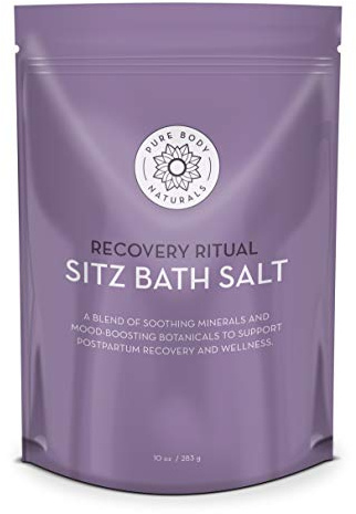Pure Body Naturals Sitz Bath Salt – Postpartum Care and Hemorrhoid Treatment – Natural Soak for Self Care and Hemmoroid Treatment - Post Partum Essentials, 10 Oz