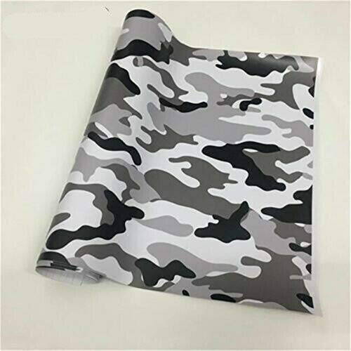 2 storlekar kamouflage vinylfolie (152 x 50 cm, svart + vit)