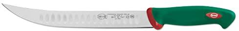 Sanelli Premana Professional Coltello Scimitarra Olivato, Acciaio inox, Verde/Rosso, lunghezza lama 26 cm.