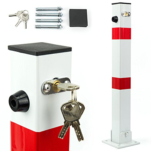 Parkpfosten Ø6x60cm Klappbar Parkplatzsperre Parkwatch Absperrpfosten Absperrpfosten Parkplatz Absperrung faltbarer Parkschutz, Parkblocker, verstellbarer Parkpfosten SN1803