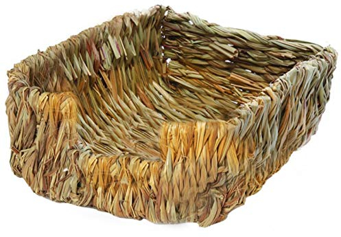 Otherway Tapis d' pour Les Lapins, Panier De Repos en Paille pour Petits Animaux, Lit d'animal Tissé d' Petits Animaux Maison d' pour des Cobayes Chinchillas Et Lapins