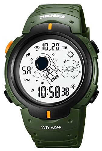 SKMEI Orologio digitale da uomo, orologio sportivo digitale con schermo a LED, militare, impermeabile, orologio da polso per uomo, casual, cronometro, allarme, conto alla rovescia, orologio militare,