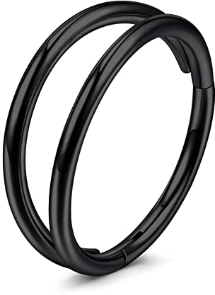 VFUN 16G 316L Chirurgenstahl Hinged Clicker Ring Piercing Septum Nase Ring für Damen Herren CZ Inlaid Ohrring Ohrpiercing Knorpel Helix 8-10 mm, Edelstahl, legierter Stahl