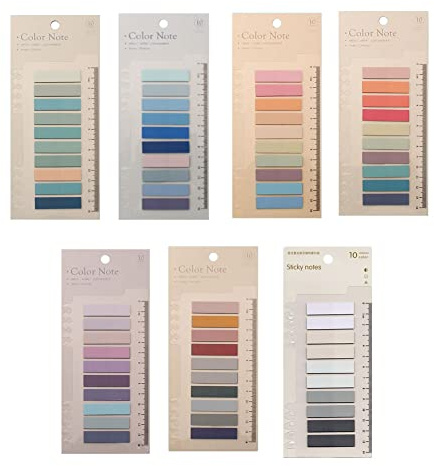 Colores Marcapaginas Adhesivos, Notas Adhesivas Reutilizables, Notas Adhesivas Post It, Vintage Morandi Notas Adhesivas de Colores Flipchart, Pastel Etiqueta de Página para Libros