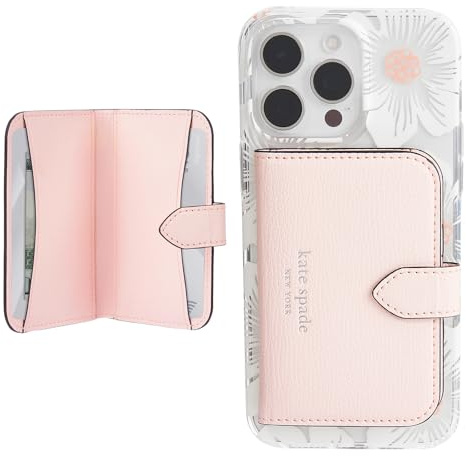 kate spade new york Morgan Magnetic Phone Wallet/Card Holder - Compatible with MagSafe Phones and Cases - Chalk Pink