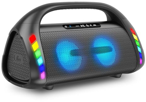LFS 100W Bluetooth Speaker, Wireless Bluetooth Speakers with Deep Bass, Wireless Portable Bluetooth Speakers with Power Bank, LED Lights, Waterproof, 30 Hours