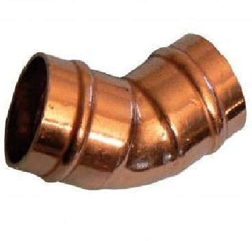 Bag of 10-15mm Solder Ring 45 Degree Elbow (Known as 45 Degree Elbow / 45 Degree Copper Elbow / 45 Degree Pipe Fitting / 45 Degree Bend Also Available in 15mm, 22mm, 28mm, 35mm, 42mm and 54mm)