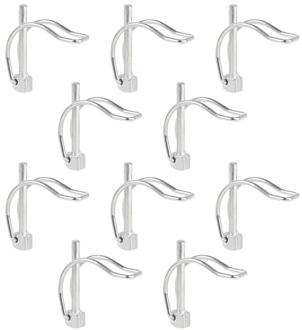 MIGUBIGU Folding Splint D Shape 6 x 45 mm Pipe Folding Pins with Snap Fastener Pipe Folding Pin Carbon Steel Galvanised Pack of 10