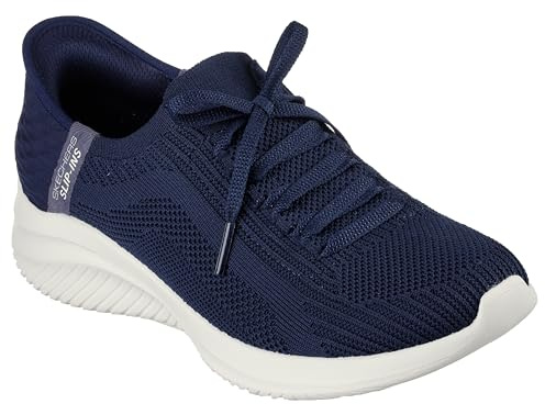 Skechers Women's Ultra Flex 3.0 Brilliant Path Slip-in Trainers, Navy Knit/Navy Trim, 7 UK Wide
