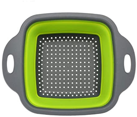 GBNYTT Setaccio pieghevole in silicone per frutta e verdura, cesto portabiancheria, colino pieghevole per pollame, utensile da cucina (verde)