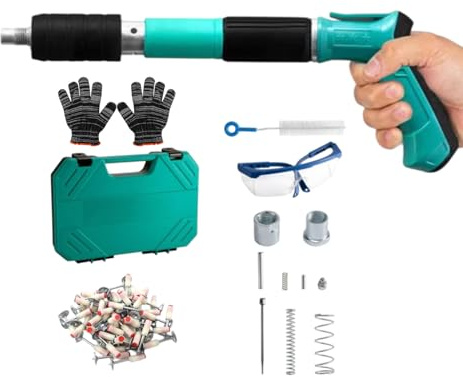 Clavadoras eléctricas: herramienta profesional para clavar por impacto, juego de fijación multisuperficie | Grapadora clavadora de hormigón con clavos | Kit de clavadora de carpintería de alto rendimi
