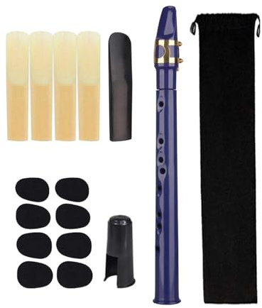 ICDKOYK Fick-saxofon Bärbart Träblåsinstrument Amatörer Och Professionella Artister Musikinstrument 8 Pads Minisaxofon Flöjt Ficka