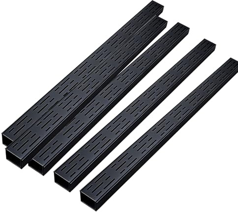 QHZYMX Canale di Scarico System di Drenaggio A Trincea Nero con Griglia in Acciaio 304, Kit Canali 1, 2, 5 E 10 Pezzi Interni Ed sottocoperta, Canale 'Acqua Commerciale(5 PCS,20X5cm/7.9x2in)